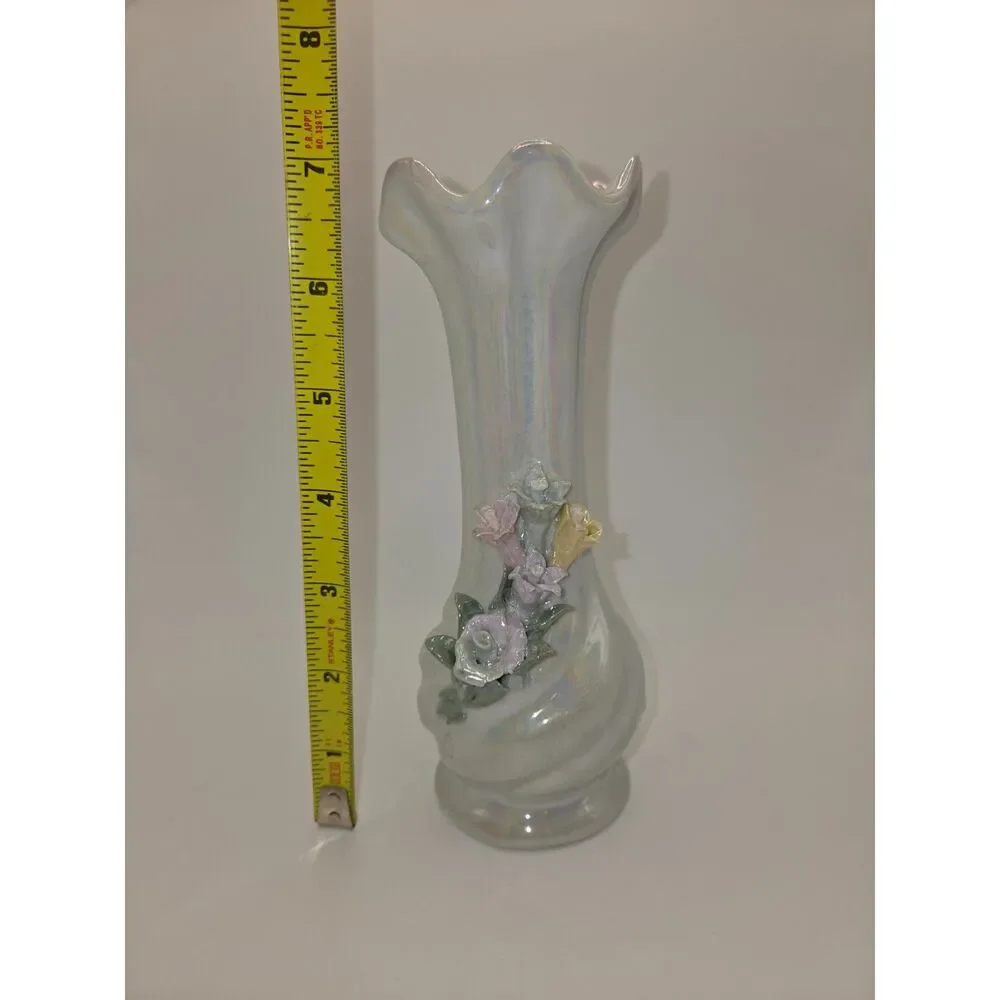 Vintage Iridescent Flower Vase 7